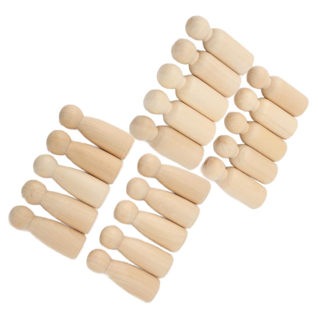 10 шт. Деревянные куклы-прищепки 75 мм 3,0 дюйма Безопасные без заусенцев Развивают навыки работы руками DIY аксессуары для украшения