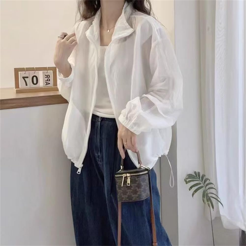 WURHUDC Прозрачная Легкая УФ Защита от Сыпи Солнца Длинная Повседневная Для Поездок на Работу Легкая Толстовка с Капюшоном, Верхняя Одежда, Защита, Прозрачная Куртка, Тонкая, Весна, Лето, Осень,