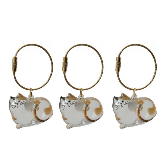 3Pcs Cat Hair Storage Box Keychain Transparent Acrylic Dog Hair Memorial Bottle Pet Hair Collector Container Key Ring Pet Owner Keepsake Gift