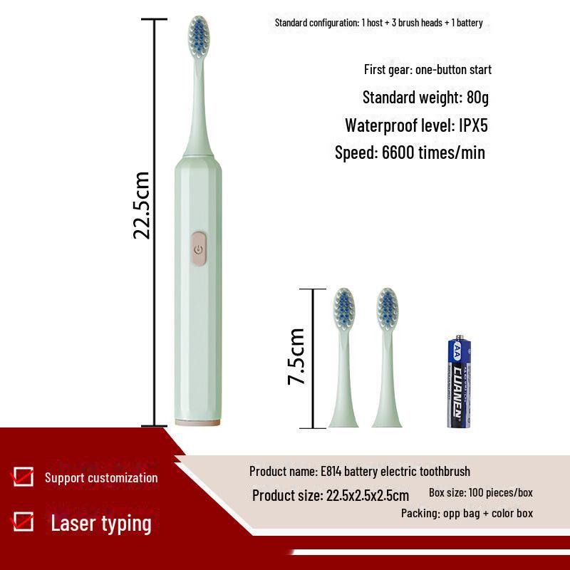 Portable Rechargeable Soft Bristle Electric Toothbrush for Adults