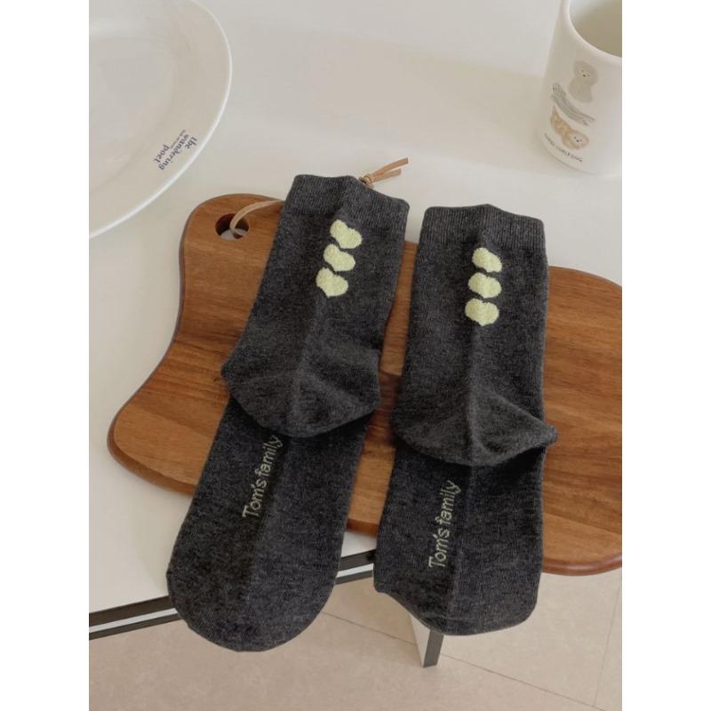 Леди Весна и Осень Каблук Сердце к Сердцу Сладкий Ветер Показать Тонкие Гольфы-Трубы