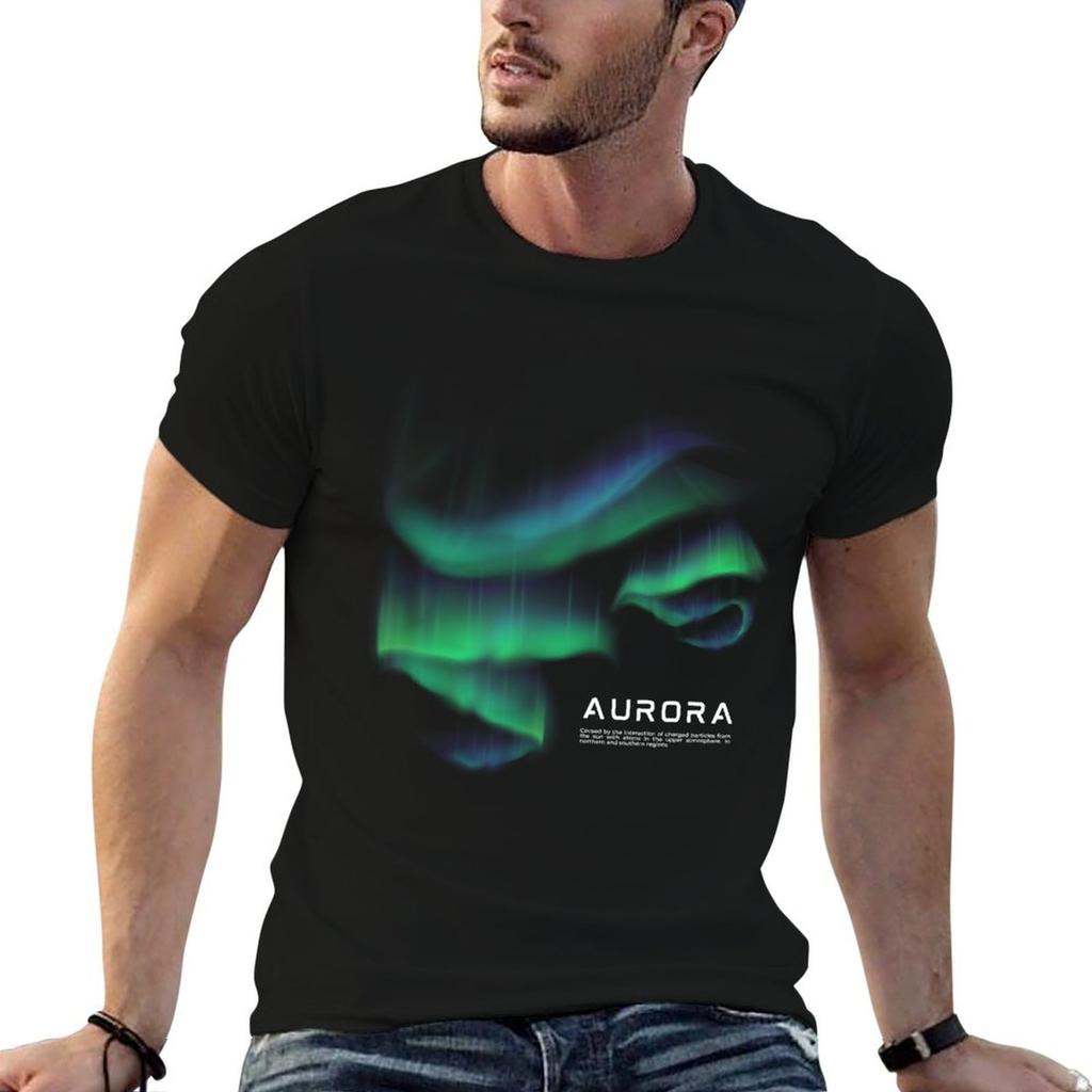 Aurora Borealis T-Shirt funny t shirts man graphic t shirts for man man t shirts cotton T-shirt