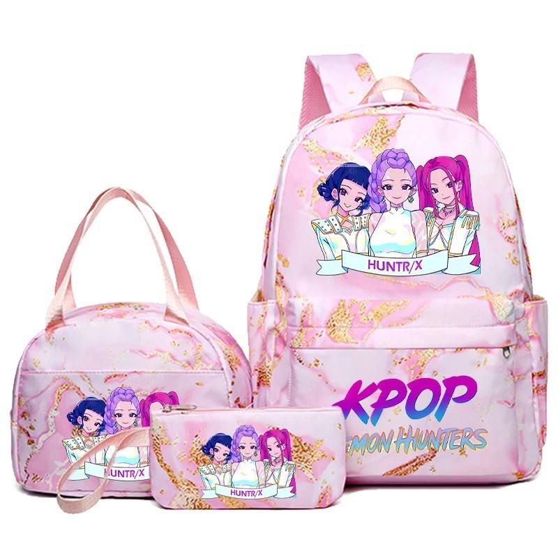 Anime K-Pop Inspired School Backpack Teen Girls - 20L Nylon Daypack With Character Print Breathable Design Ergonomic Curved