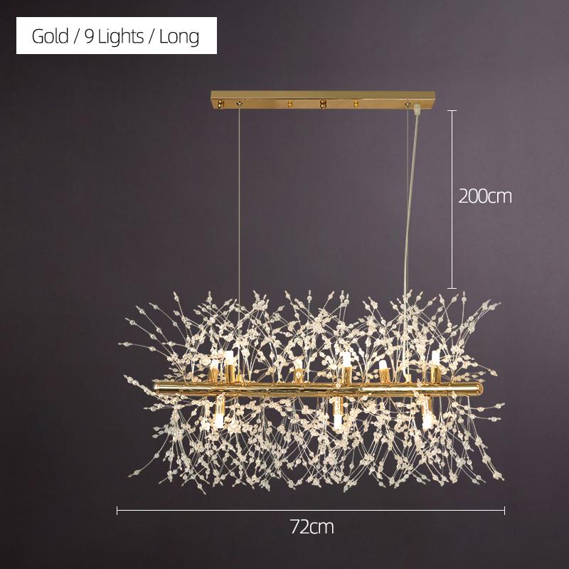 New Modern Crystal Dandelion Chandelier Lighting Pendant Light for Living Room Dining Home Decoration Led Ceiling Hanging Lamp