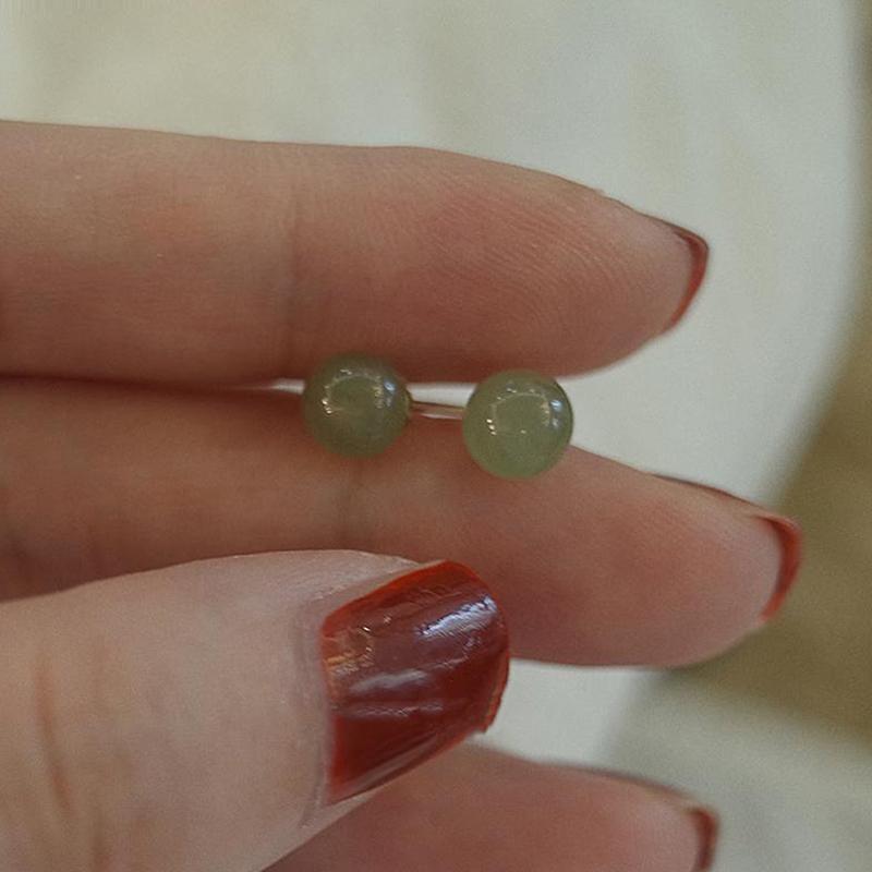 Винтажные нефритовые серьги в китайском стиле для женщин, изысканные серьги с имитацией нефрита и халцедона