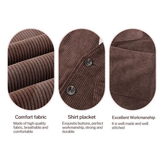 Мужской вельветовый жилет, пальто с V-образным вырезом, без рукавов, однобортный жилет на пуговицах с карманами, однотонный жилет, куртка