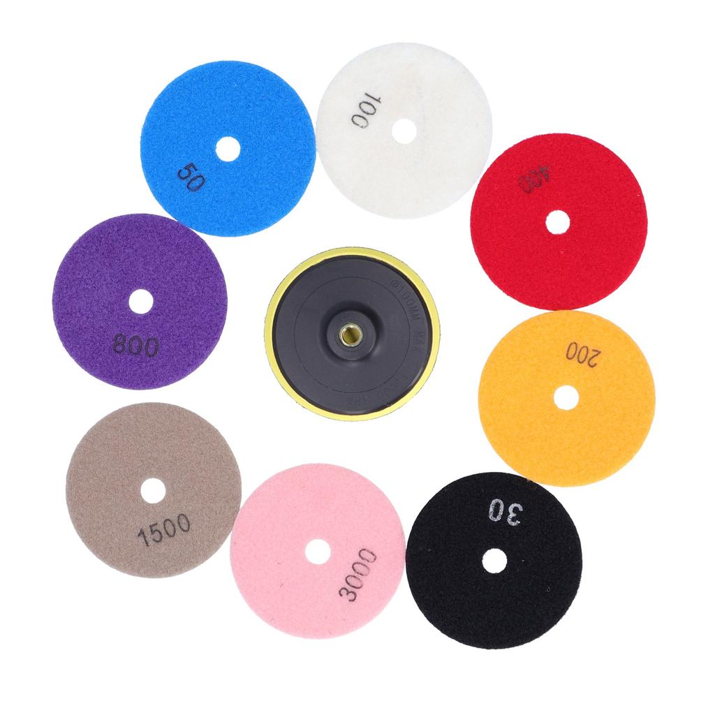 Набор из 9 полировальных кругов с присоской, алмазная полировальная пластина, быстрый отвод тепла и низкий уровень шума