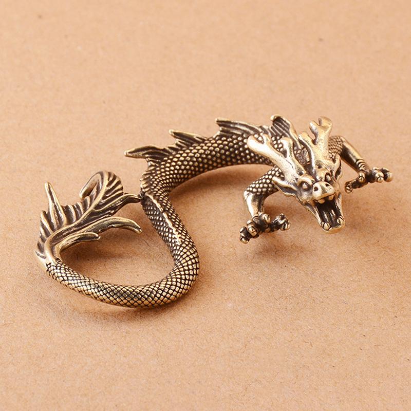 Китайский Зверь Статуя Дракона Бронзовая Статуэтка Украшения Античная Медь Мифическое Животное Миниатюрное Украшение Дома Коллекция Ремесел