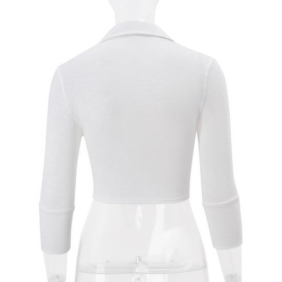 Женская рубашка Yousheng, белая, с длинным рукавом, с лацканами, с завязками на подоле, однотонная короткая повседневная одежда для офиса, отпуска, вечеринки, отдыха на открытом воздухе