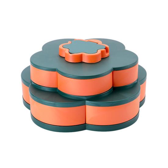 Вращающаяся тарелка для фруктов и закусок с крышкой, 5/10 отделений, пластиковый разделенный поднос для вечеринок, пикников, безопасный органайзер для детей и коробка для закусок