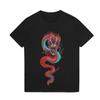 Summer Men's Clothes Dragon Printed Blouse Cotton T-Shirts Male Tee Tops