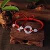 Year of the Snake Red Jade Circle Lucky Bracelet for Benming Year Gift | Unisex Transshipment Handwoven Rope