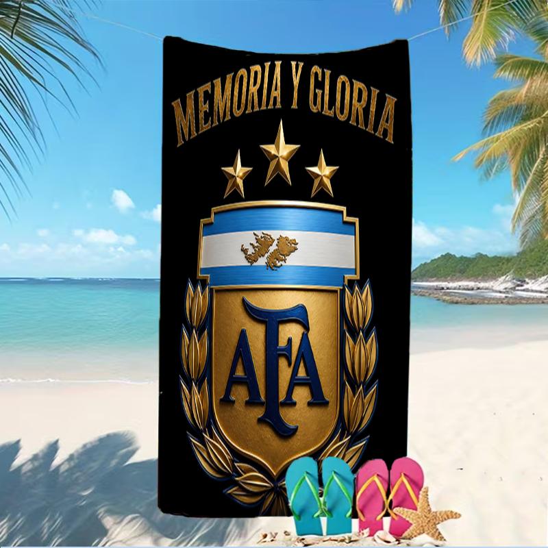 Beach Towel with Argentina Football Pattern - soft,absorbent,machine washable Lightweight&Modern,swimming,Travel Essentials