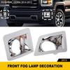 Chrome Front Grill Bumper Fog Light Lamp Trim Cover Decor For GMC SIERRA 2014-15