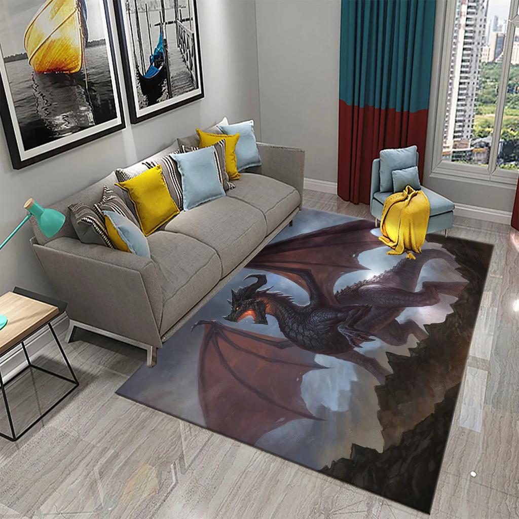 Dragon Animal Carpet for Living Room Bedroom Bathroom Soft Non-slip Mat Carpets Creative Fashion Door Large Mat Bath Mats Gifts
