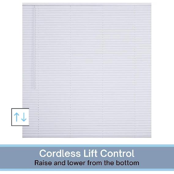 Cordless Vinyl Mini Blinds 78"x60" White Light Filtering Window Shades for Home Office