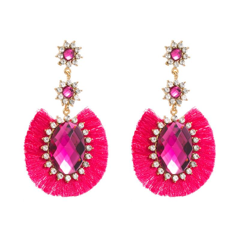 Женские серьги с длинными кисточками, цельные кристаллы, простые, универсальные, преувеличенные, маленькие серьги-капли премиум-класса