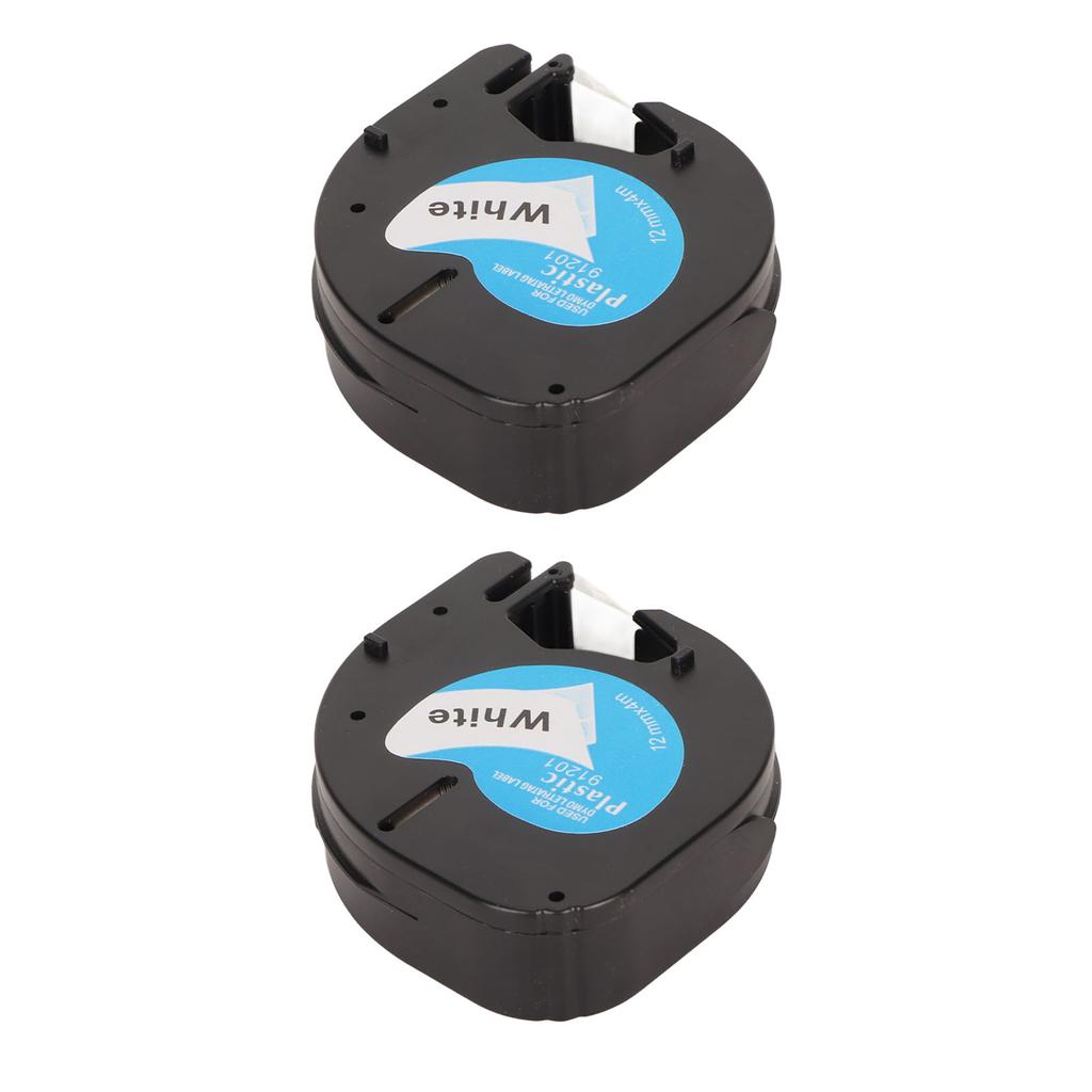 2 шт. Лента для этикеток шириной 12 мм, длиной 13 футов, водостойкая, маслостойкая, черная на белом, этикетировочная лента для L