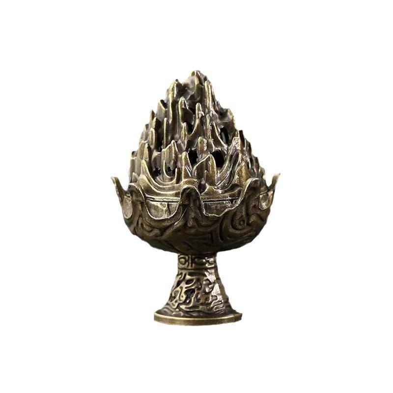 Creative Vintage Hollow Out Metal Incense Burner Holder Exquisite Hill Shape Incense Burner For Yoga Home tea ceremony ornaments