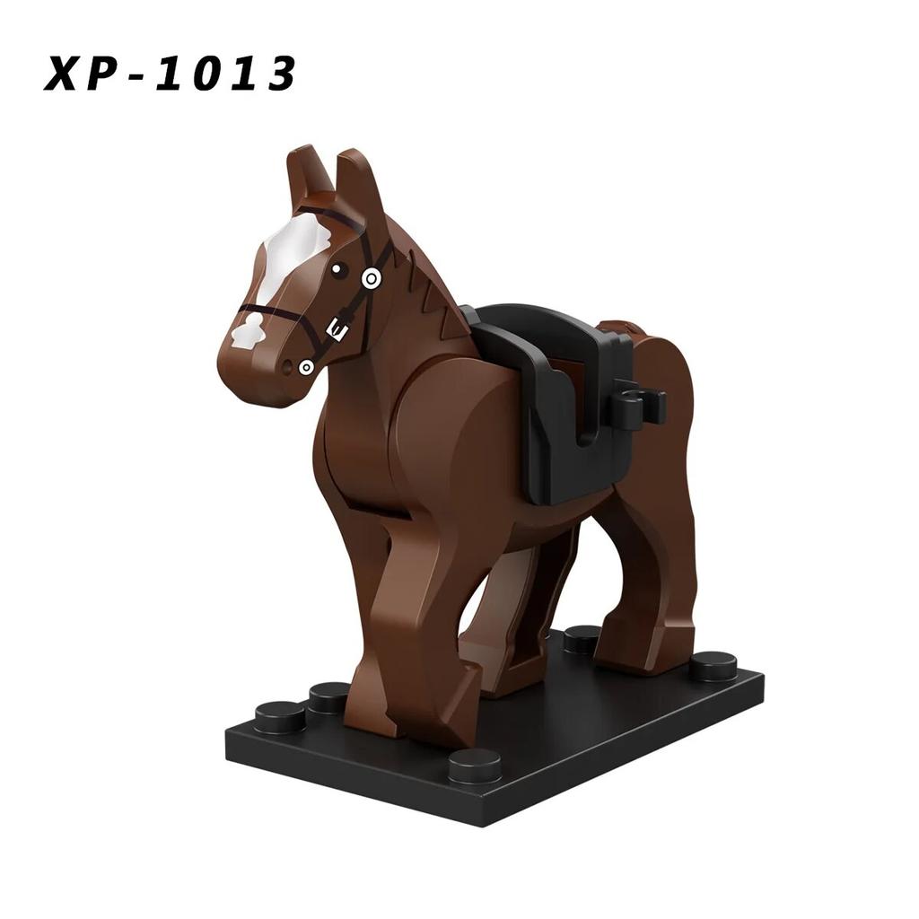 Plastic Blocks Mini Blocks Action Figures War Medieval Knight Horse  Wolf   Saddle  Bridle Toy Blocks For Children