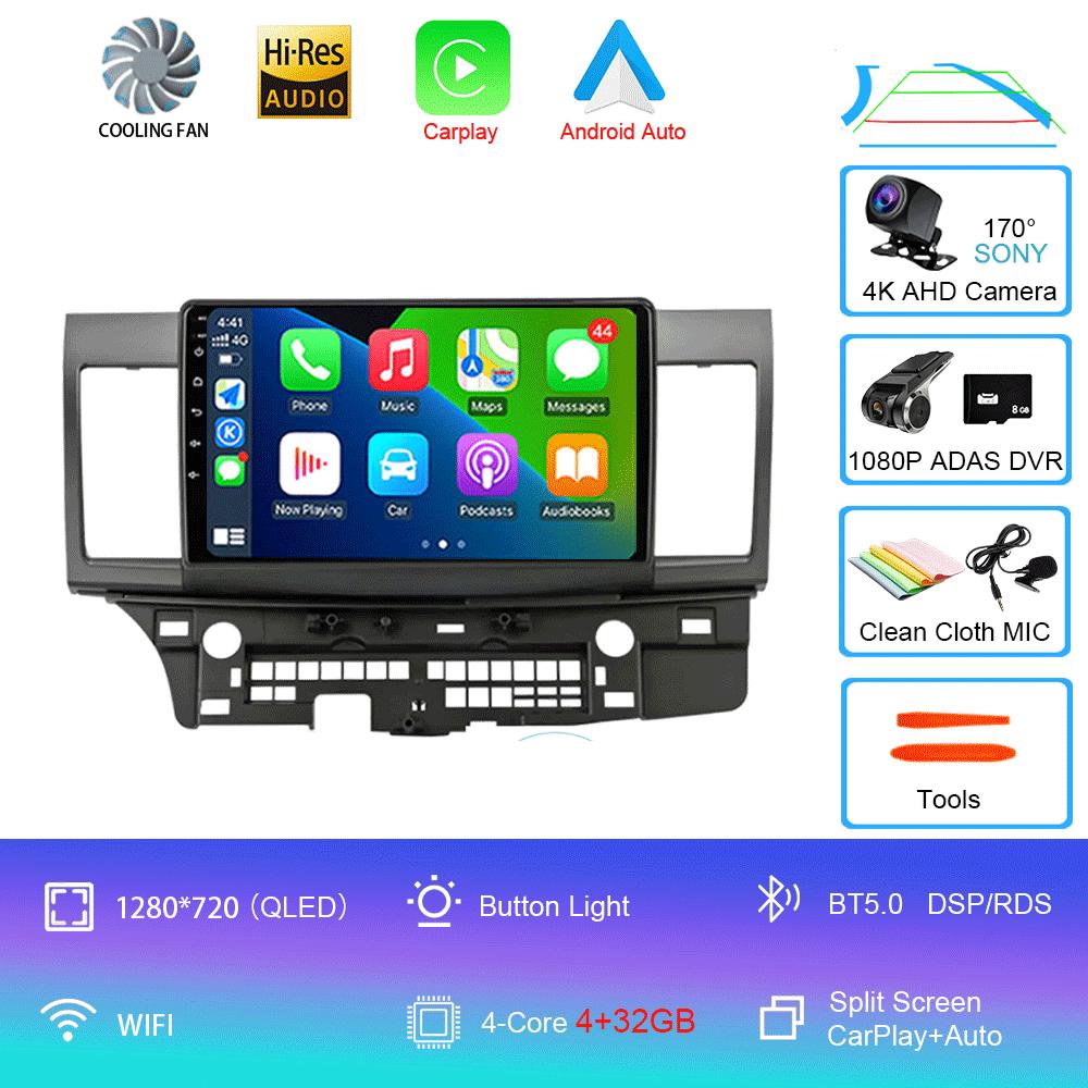 Для Mitsubishi Lancer 2007-2012 Android 14 4G Автомагнитола Автомагнитола Мультимедиа Видеоплеер Навигация GPS 2din 2 Din Carplay