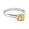 Lemon Quartz Round Solitaire Ring - 925 Sterling Silver