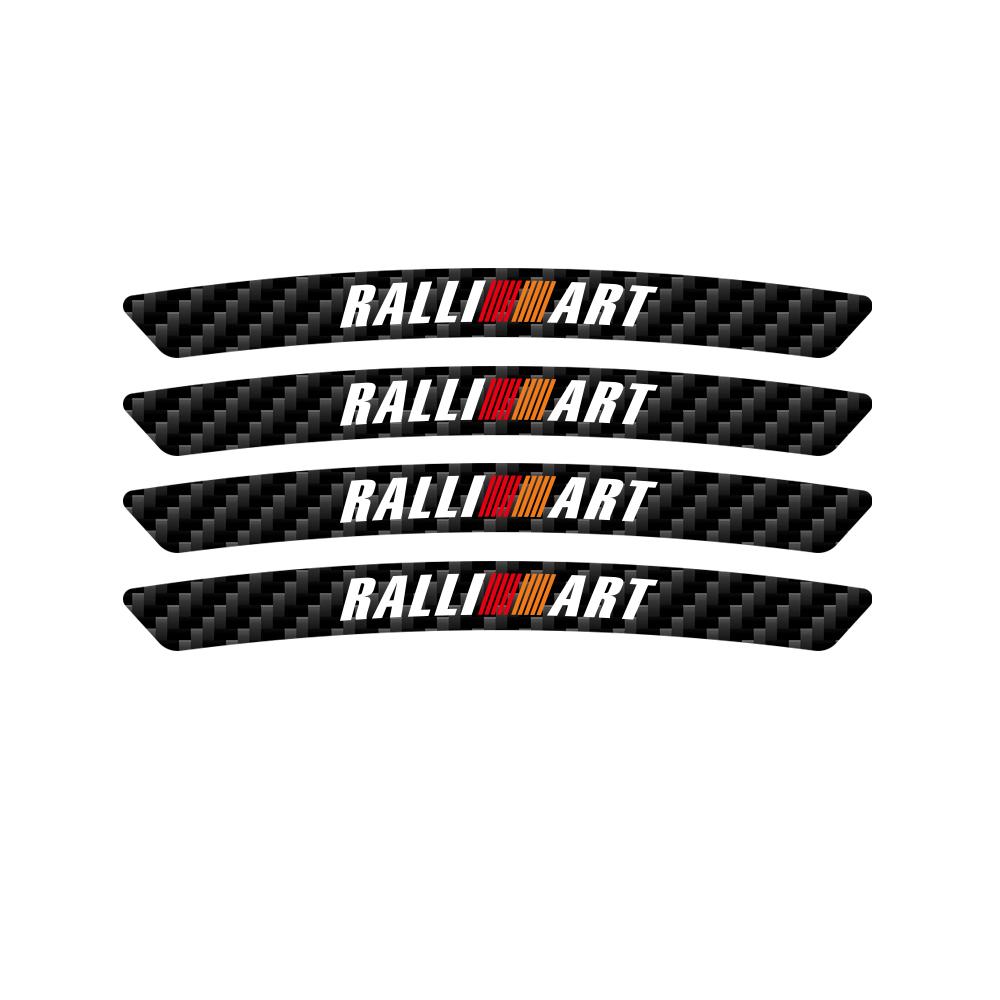 rvcr3 Car Styling 4PCS Carbon Fiber Car Motorcycle Wheel Rim Decorative Stickers For Mitsubishi Asx Lancer 10 9 Outlander 2013 Pajero