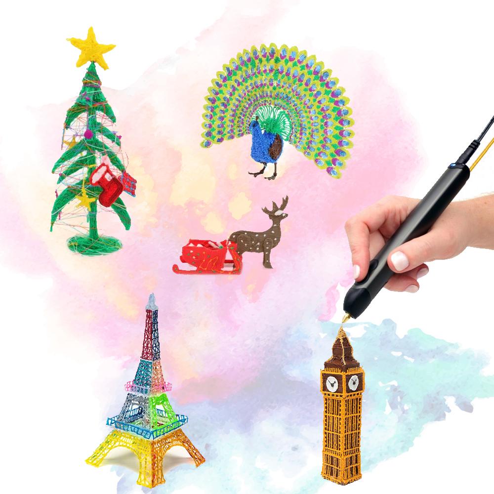 PLA-нить для материала для печати 3D-ручки, 10/20 рулонов, диаметр 10 м, 1,75 мм, 100 м, безопасный пластиковый стержень без запаха для ручки 3D-принтера