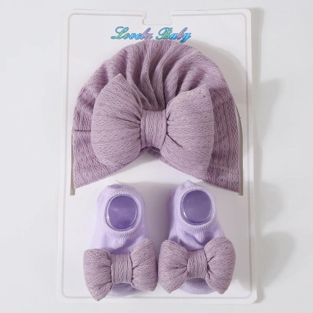 1 комплект милых носков-бини для малышей, мальчиков и девочек, простые однотонные носки-тюрбаны для новорожденных, реквизит для фотосъемки новорожденных