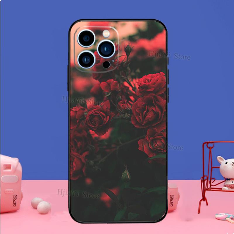 Чехол для телефона с цветком и красной розой для iPhone Samsung Galaxy Redmi Xiaomi Oppo OnePlus Note SA 7 8 9 10 11 12 13 14 20 21 22 23 53 54 Pro Max Plus Ultra