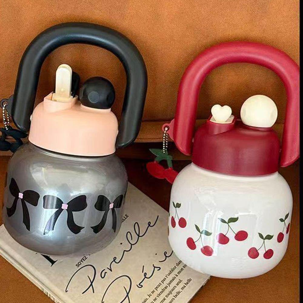 Детский поильник с вишневым бантиком, большой емкости, портативная бутылка для питья, кофейные чашки