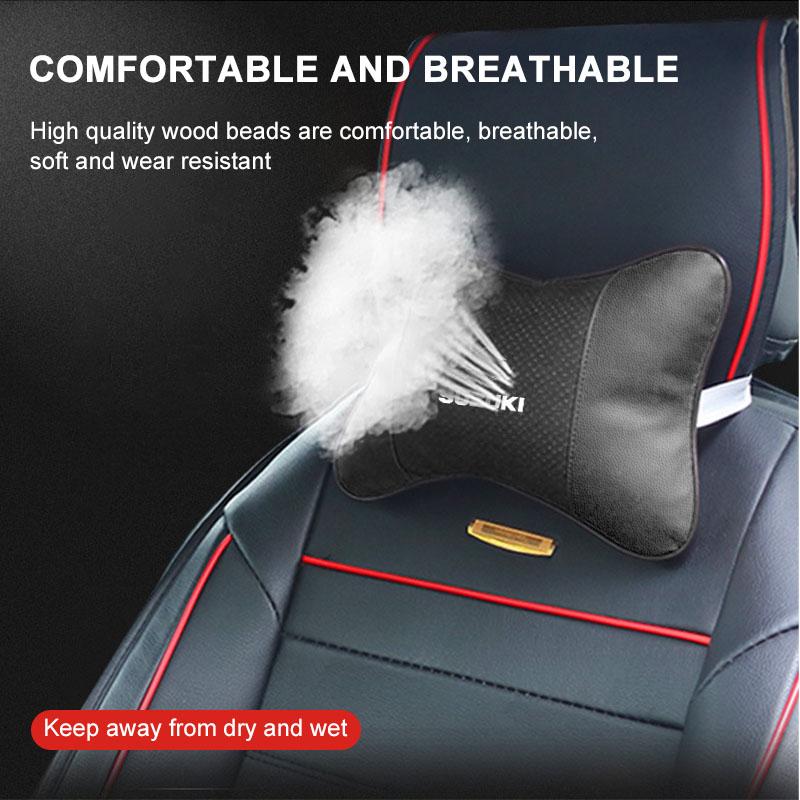 1/2 шт. Кожаная подушка для подголовника сиденья автомобиля, подушка для шеи, автомобильные аксессуары для Suzuki Jimny Samurai S-Cross SX4 GW250 Swift XL-7 ALTO IGNIS