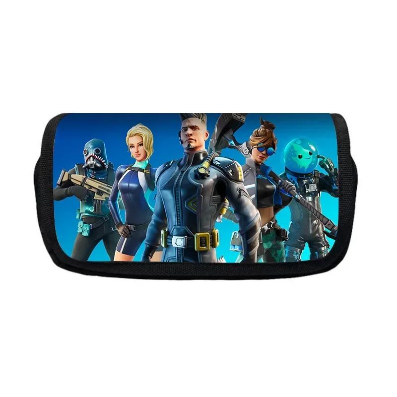 Пеналы Fortnite Многофункциональный пенал-коробка Детский большой вместимости Двухслойный пенал