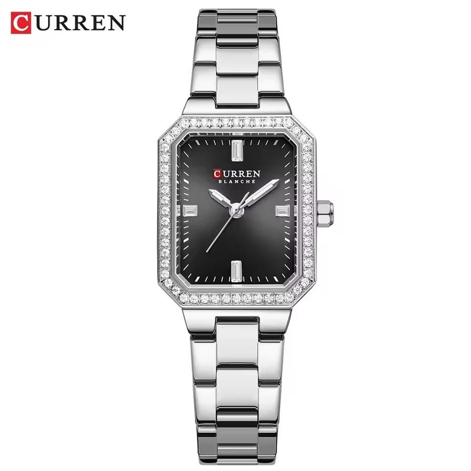 Curren 9102 Роскошные Женские Кварцевые Часы с Алмазами Светящиеся Женские Наручные Часы Нержавеющая Сталь Ледяной Алмазный Браслет Повседневные Часы