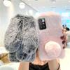 Cute Warm Winter Rabbit Plush Phone Case For Xiaomi 11T Pro 11 Lite 10T Poco F3 X3/Redmi 10 9 9A 9C 9T 8 8A Note 11 10 8T 9 pro/Samsung/huawei/iphone