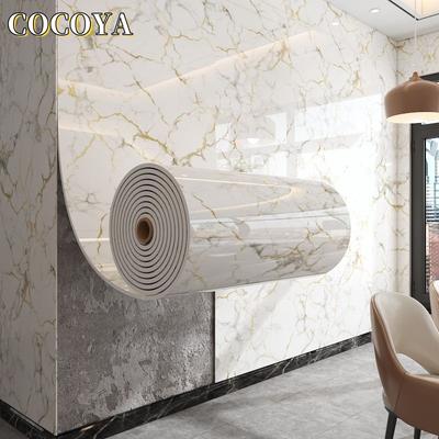Толстые Мраморные Обои из Пены Самоклеящиеся Водонепроницаемые Наклейки на Стену Имитация Плитки Самоклеящаяся Бумага для Стен Декор Спальни
