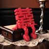 1/2Pcs Red Chinese Wedding Decorations Traditional Creative 3D Xi Word Ornaments Joint Movability Photo Props