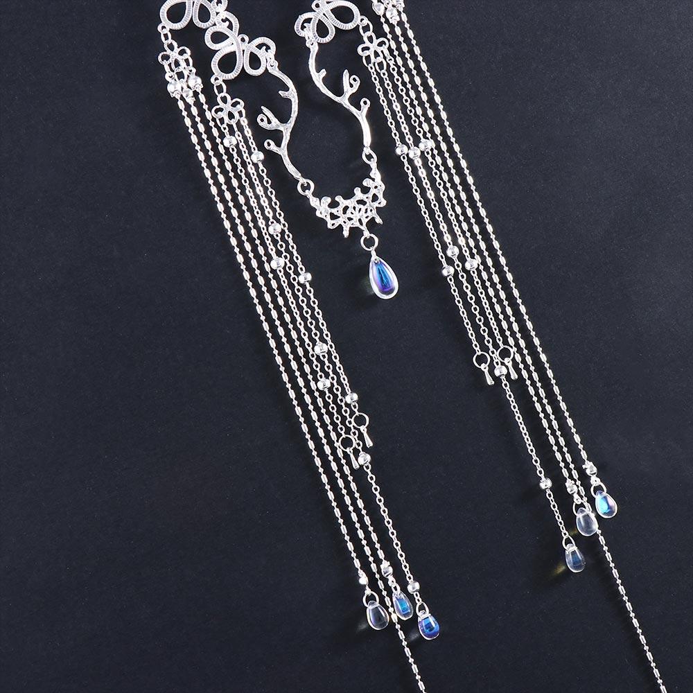 Chinese Style Women Retro Bridal Hollow Bead Hair Clips Rhinestones Crystal Barrette Tassel Hairpin
