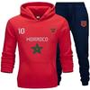 Children's Tracksuit Jogging Suit - Morocco - Red - Long Sleeves - Football - Breathable