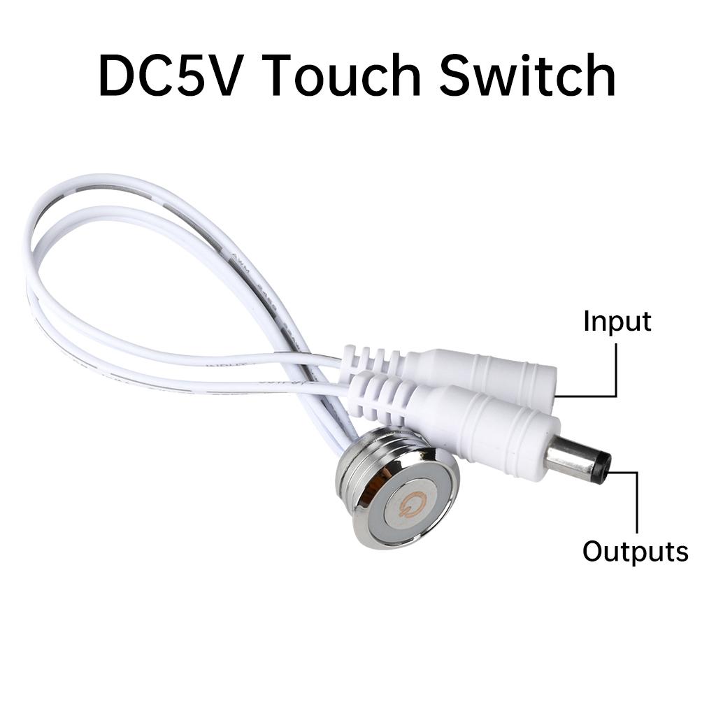 Multifunction Touch Switch with DC 55*21/SM Terminal Wire Embedded Installation Tactile Switch Socket Accessories DC 3.7V~24V 5A