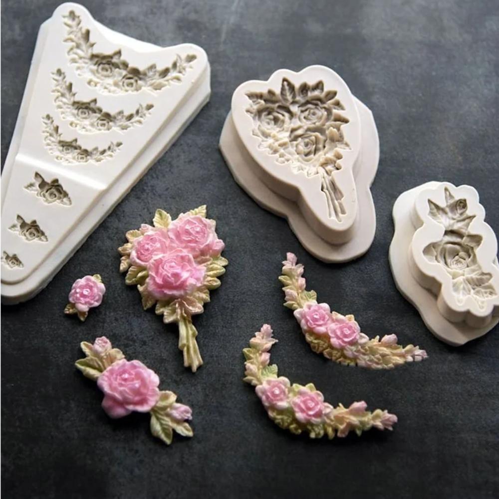 Rose Silicone Candle Mold for Scented Candles Making 3D Flower Boda Party Decor Plant Resin Mould Wedding Itens DIY Bride Gifts