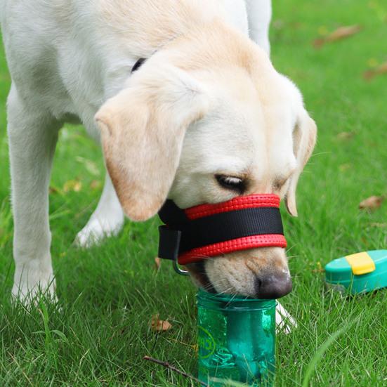 Dog Muzzle Adjustable Loop Nylon Mouth Guard Breathable Anti Barking Biting Chewing Muzzle with Reflective Straps for Small Medium Large Dog