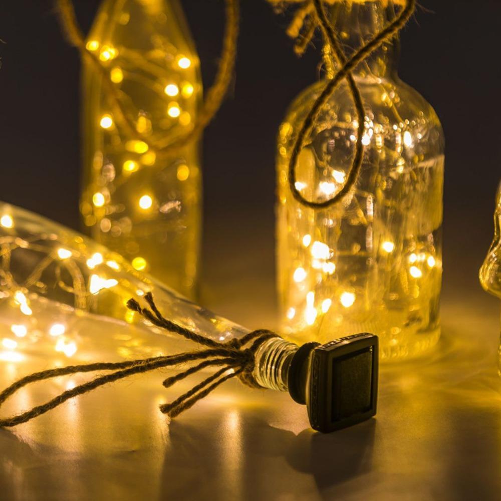 5pcs Solar Powered Copper String Lights 20 LED Fairy Lights New Copper Wire String  Wine Bottles