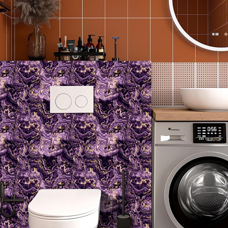 10pcs/set Bathroom PVC Fake Marble Tile Sticker Crystal Wall Sticker Self-adhesive