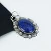 Natural Lapis Lazuli Gemstone Silver Pendant In 925 Sterling Silver- Handmade Design, Everyday Wear Jewelry, Unique Pendant Birthday Gift For Wife
