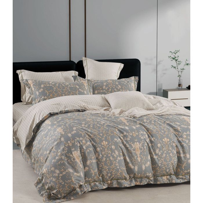 Комплект пододеяльника "Двусторонняя печать" перкаль 100% чесаный хлопок 80 нитей/см² для кровати 160-180 размера King-Size