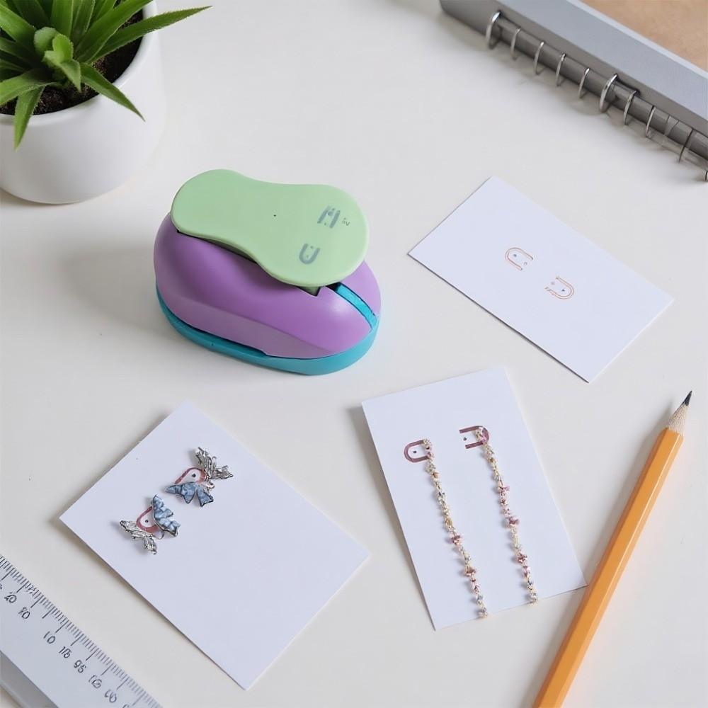 Дырокол для карточек сережек случайного цвета Прочный для DIY-проектов Пробойник отверстий Вырезание Штамп для рукоделия Форма Тиснение Изготовление карточек
