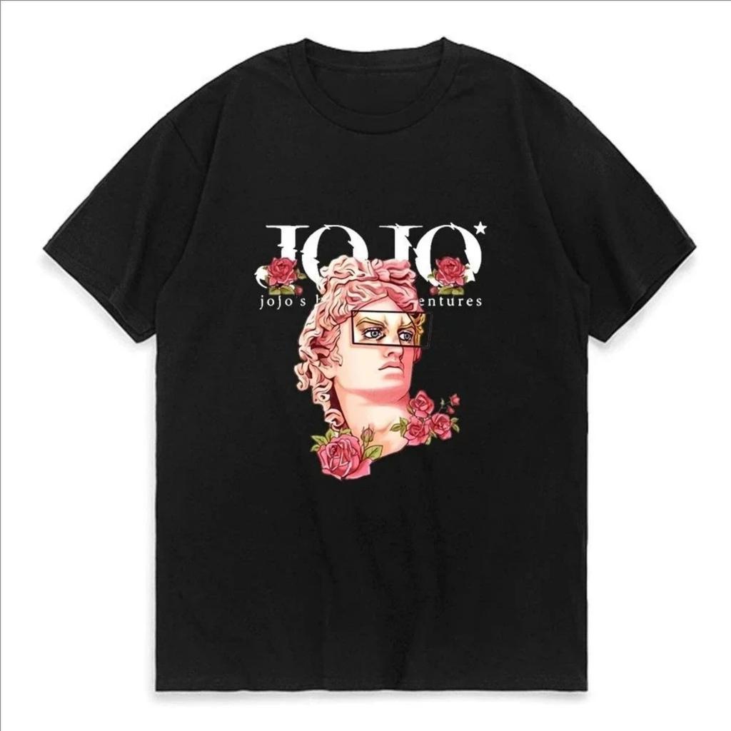 Футболка с принтом японского аниме JoJo's Bizarre Adventure Женская повседневная футболка с коротким рукавом Летние топы Женская одежда Y2k Топ