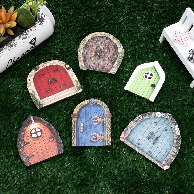 6 шт. Садовая фея, гном, эльф, миниатюрные фигурки, окна, двери, украшения для дома, сада, художественная скульптура, статуя на дверь дома на дереве