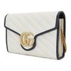 Gucci GG Marmont Gold Logo Color-Blocked Edging Quilted Leather Chain Wallet Crossbody Bag Women bags White 573807-0OLFX-9085